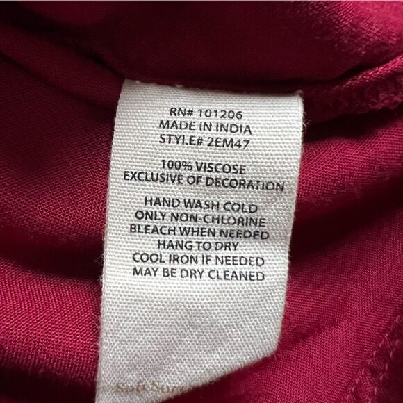 Soft Surroundings Maroon Red Lithonia Blouse Top  Crochet Knit Women's sz Large - Picture 7 of 9